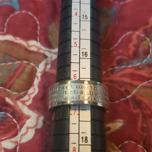 🦋4 for $20, or as marked. NWT- Stainless Steel Serenity Prayer Ring - Picture 2 of 2